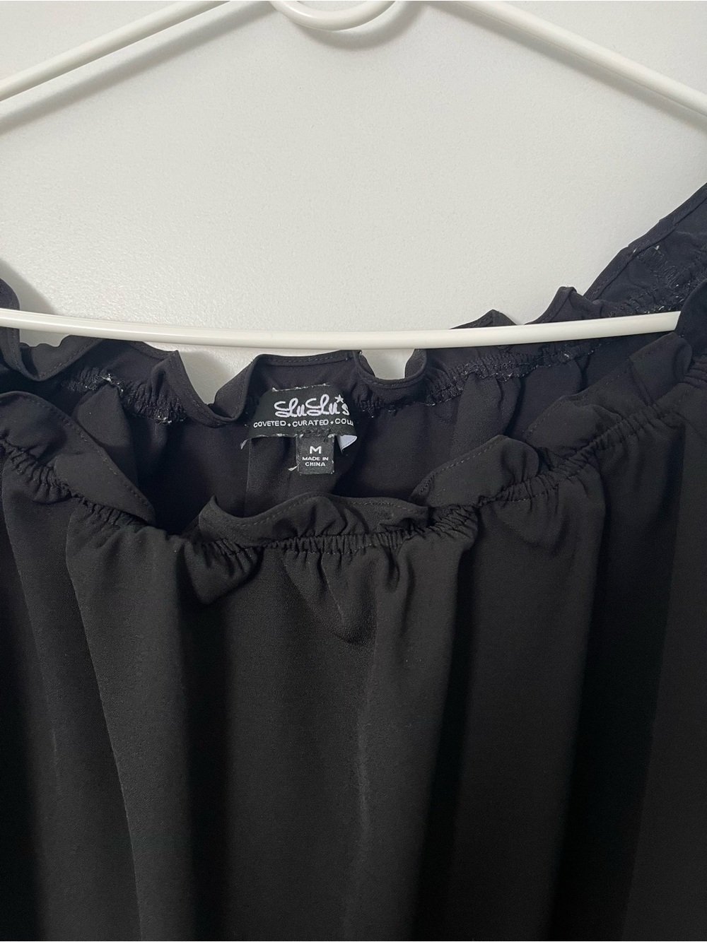 Lulu's Black Off-Shoulder Ruffle Top - Picture 3 of 4